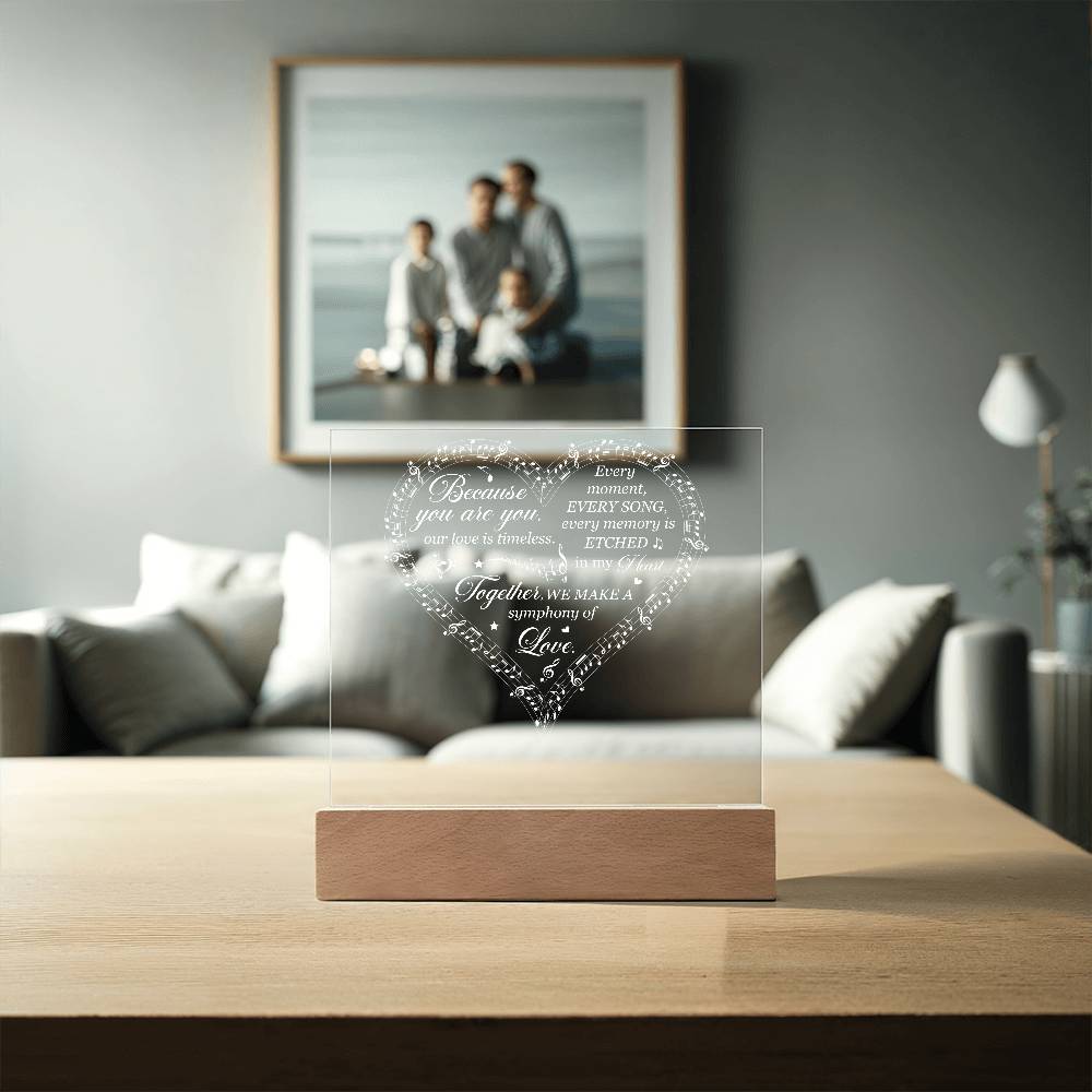 Symphony of Love Printed Square Shaped Acrylic Plaque-Express Your Love Gifts