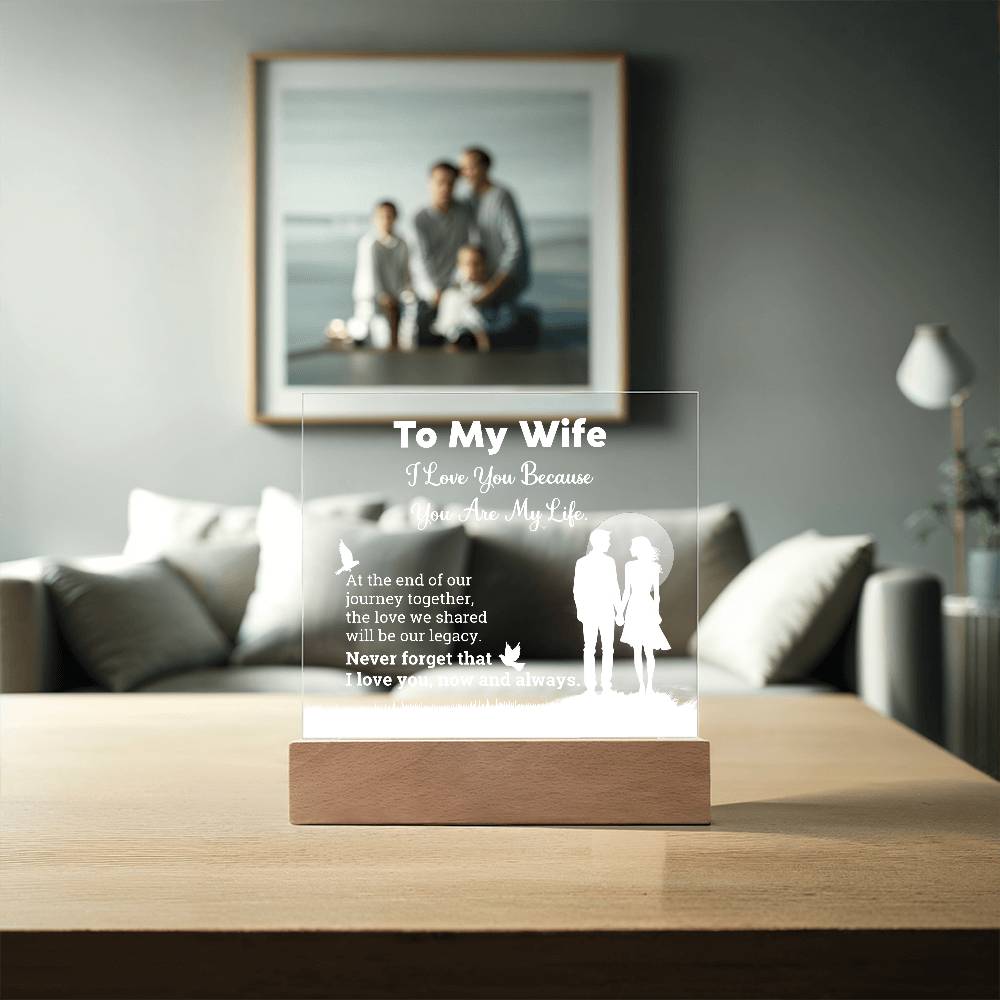 I Love You Because Printed Square Shaped Acrylic Plaque-Express Your Love Gifts