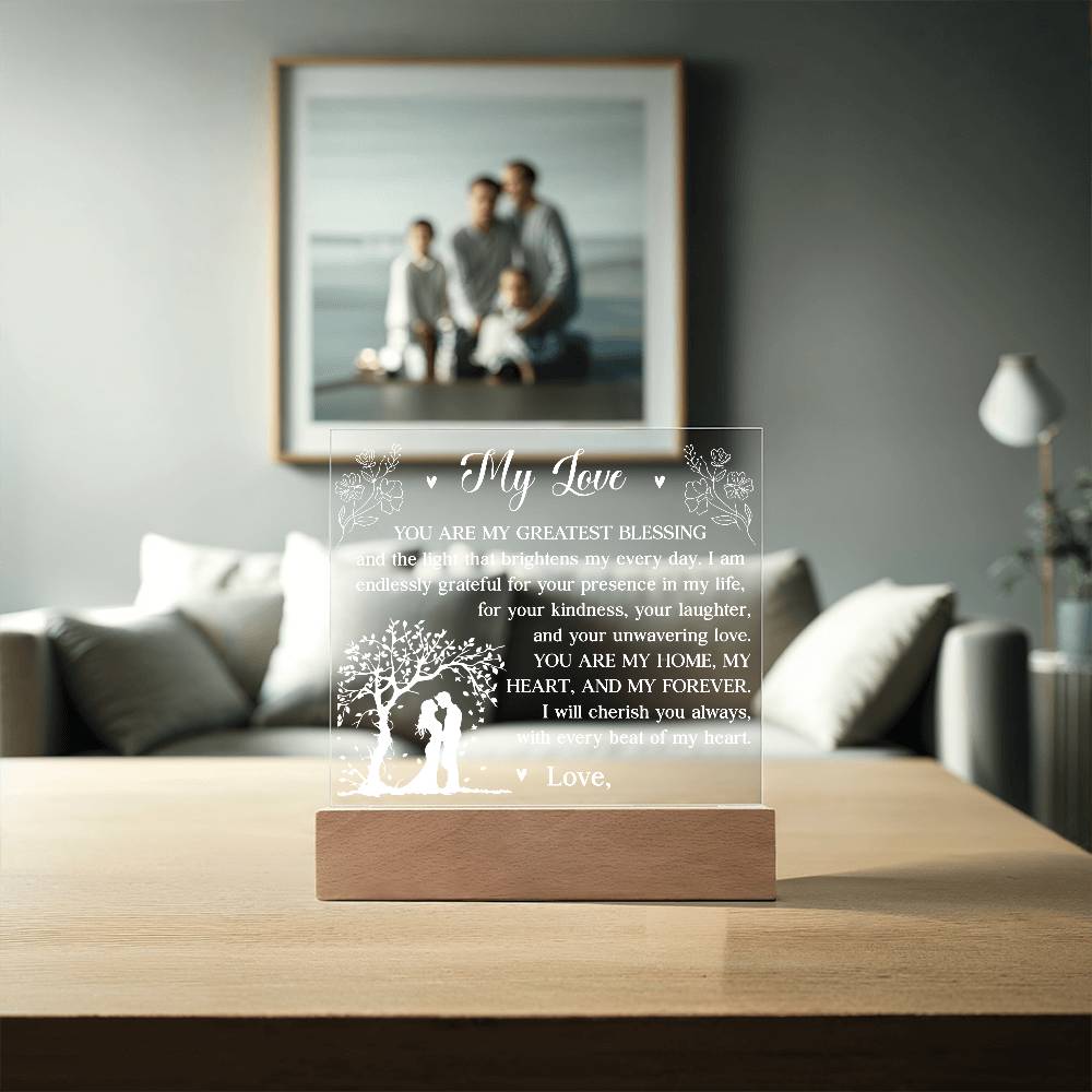 You Are My Greatest Blessing Printed Square Shaped Acrylic Plaque-Express Your Love Gifts