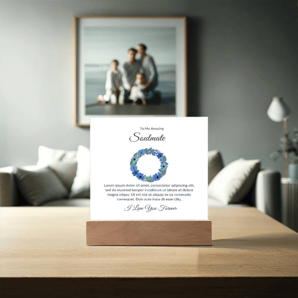 To My Soulmate Lorem Ipsum Dolor Printed Square Shaped Acrylic Plaque-Express Your Love Gifts