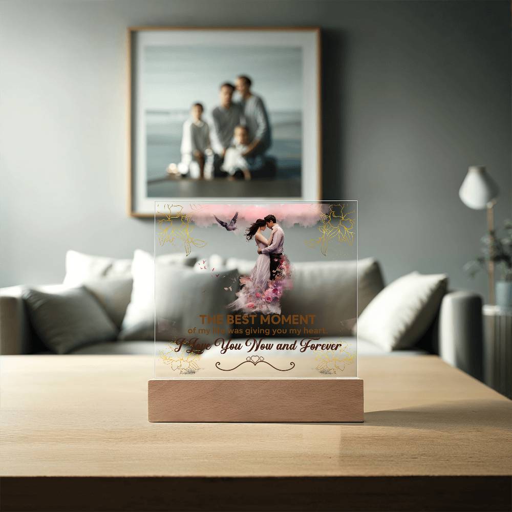 The Best Moment Printed Square Shaped Acrylic Plaque-Express Your Love Gifts