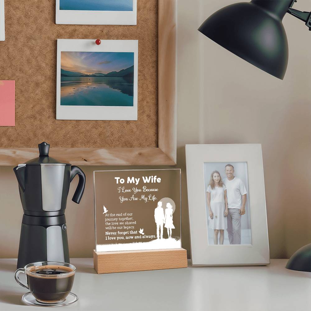 I Love You Because Printed Square Shaped Acrylic Plaque-Express Your Love Gifts