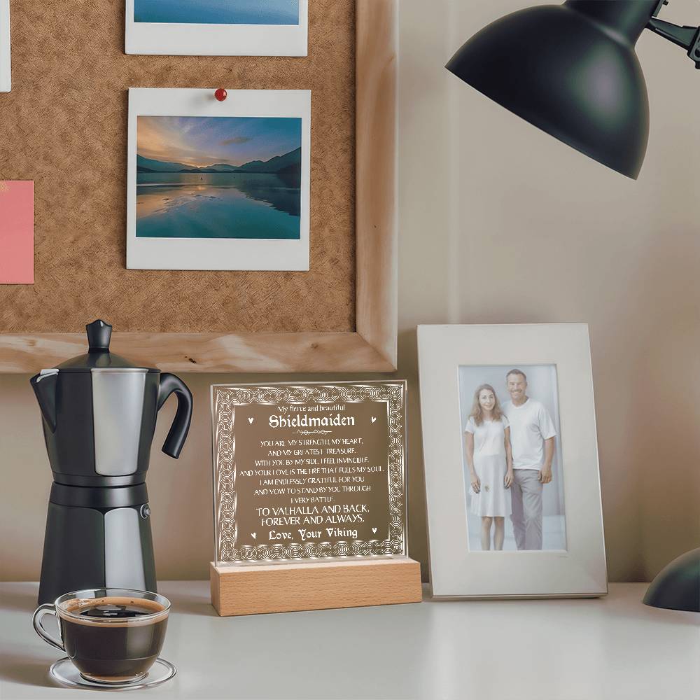 Shieldmaiden Printed Square Shaped Acrylic Plaque-Express Your Love Gifts