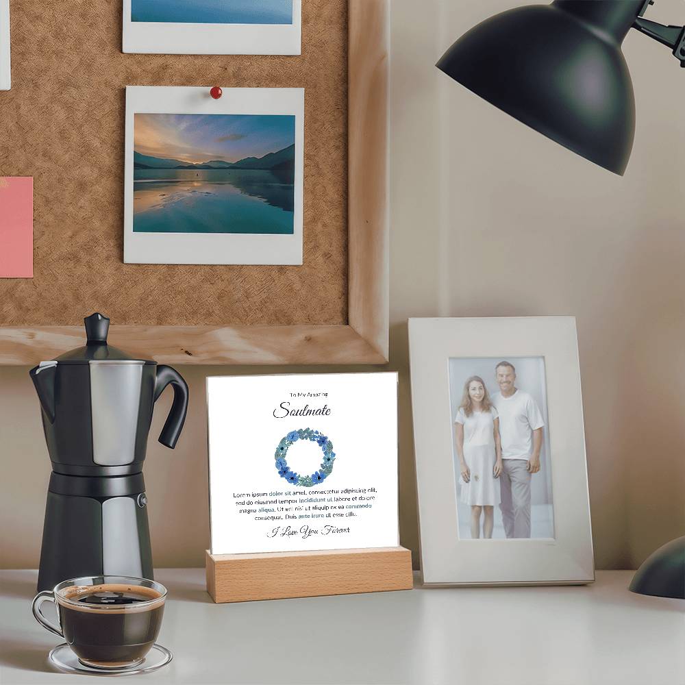 To My Soulmate Lorem Ipsum Dolor Printed Square Shaped Acrylic Plaque-Express Your Love Gifts