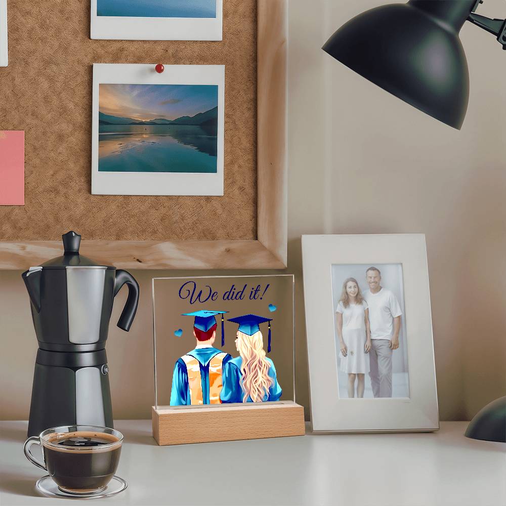 Graduation We Did It Printed Square Shaped Acrylic Plaque-Express Your Love Gifts