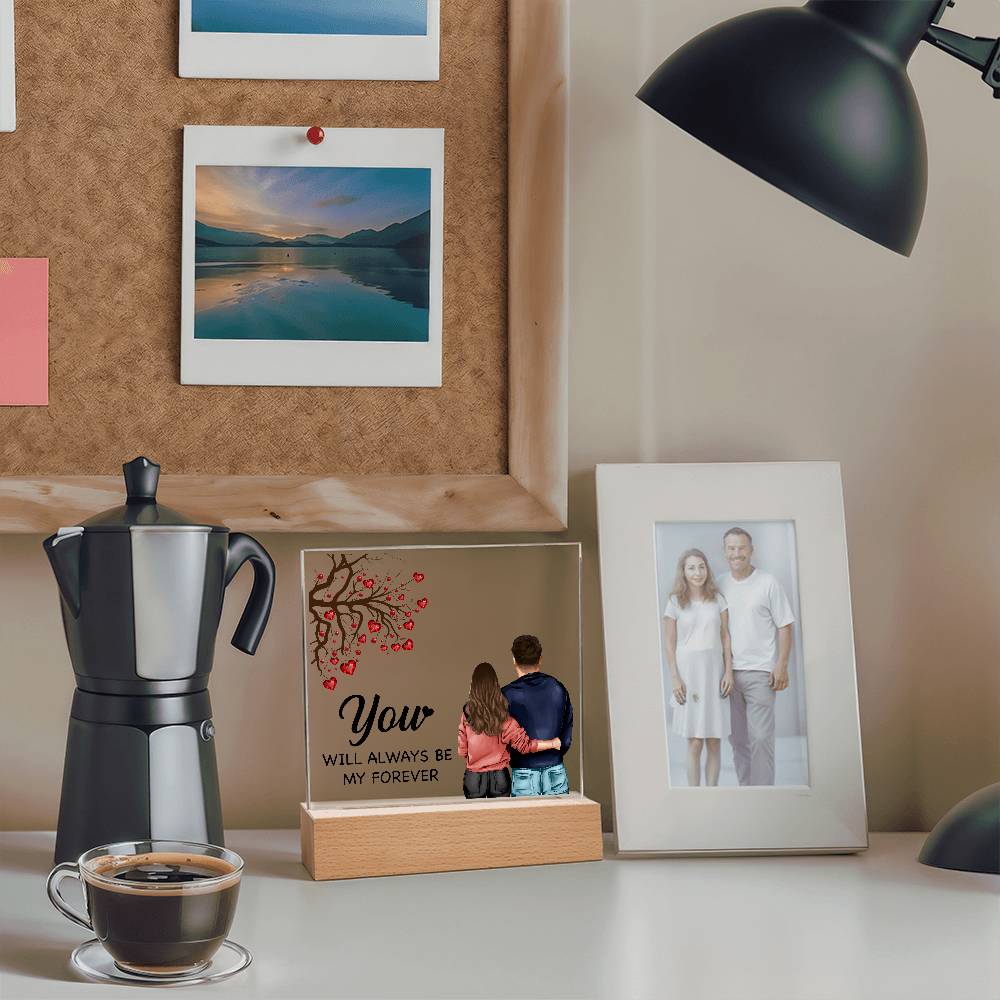 Love My Forever Printed Square Shaped Acrylic Plaque-Express Your Love Gifts