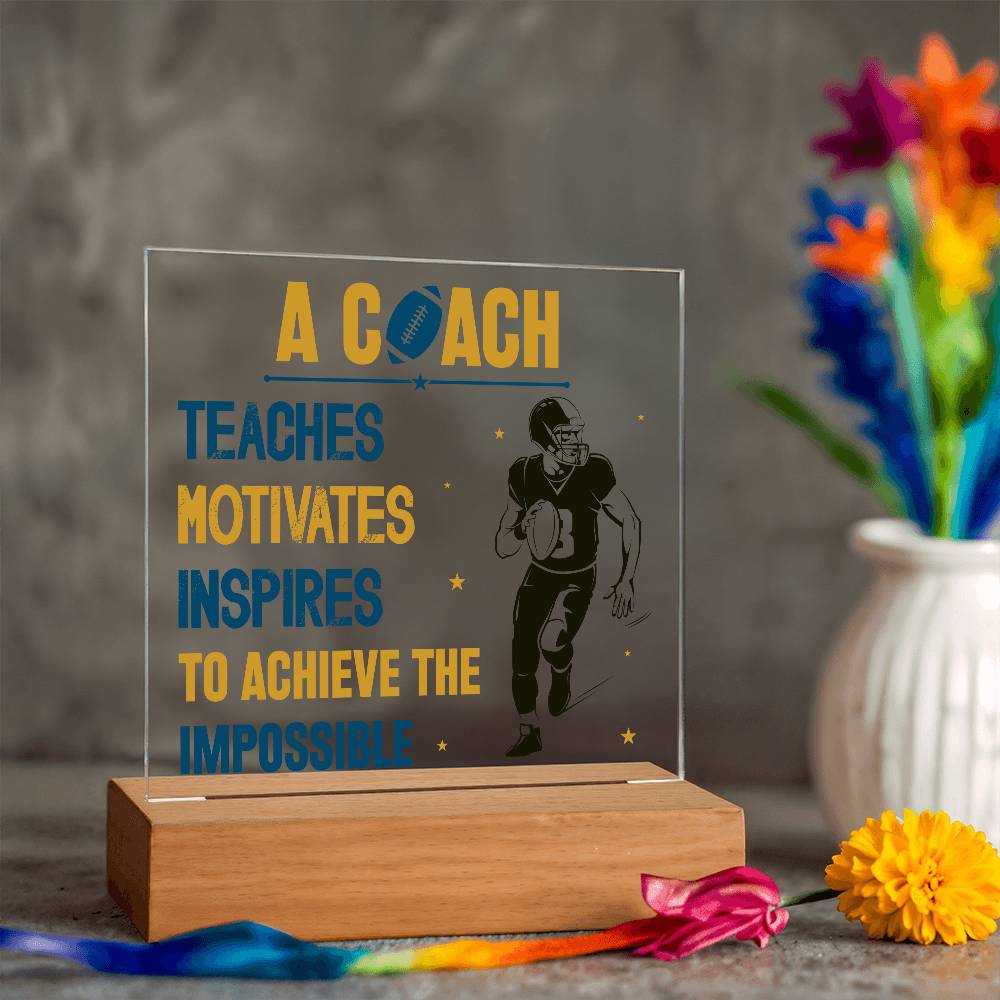 Coach Printed Square Shaped Acrylic Plaque-Express Your Love Gifts