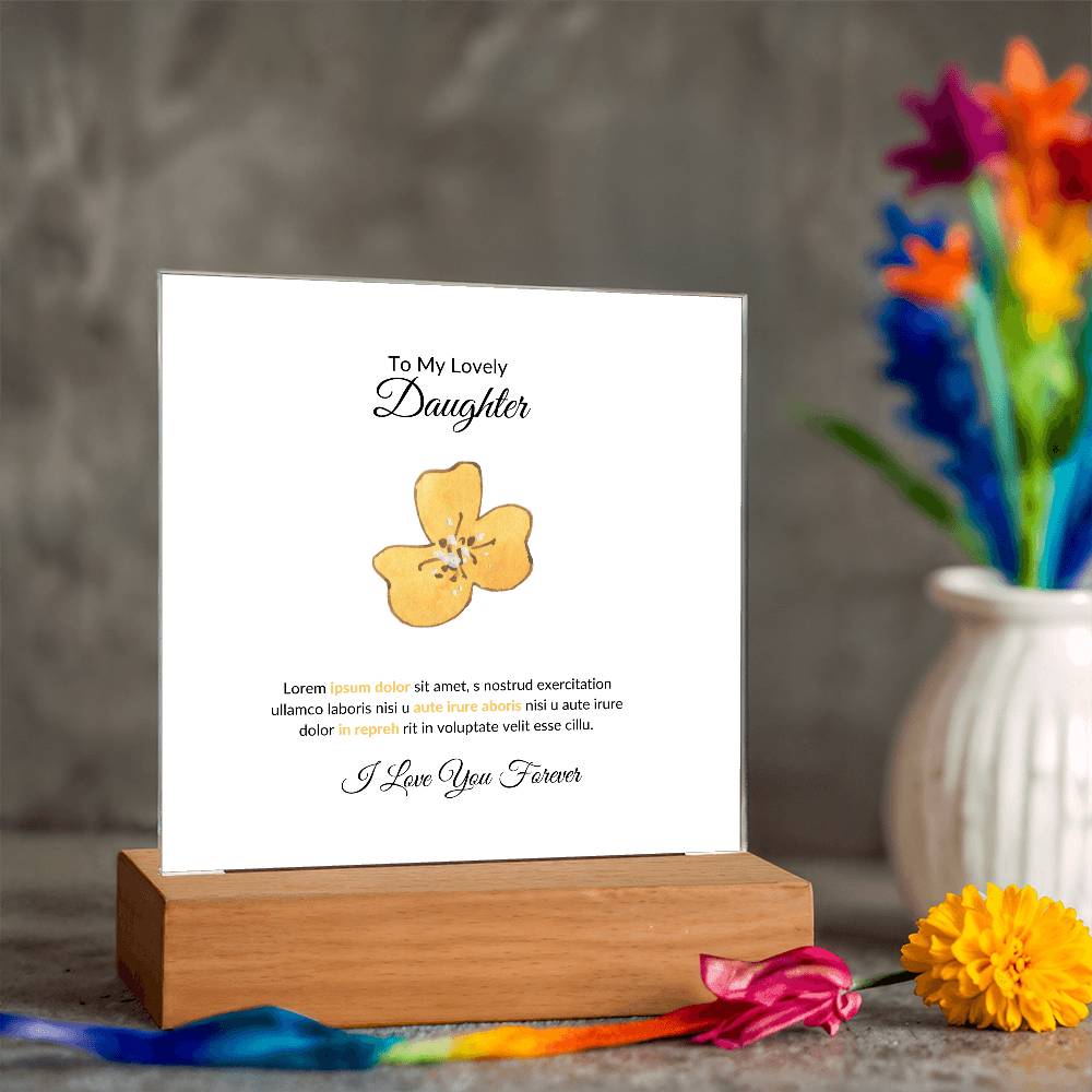 To My Daughter Lorem Ipsum Printed Square Shaped Acrylic Plaque-Express Your Love Gifts