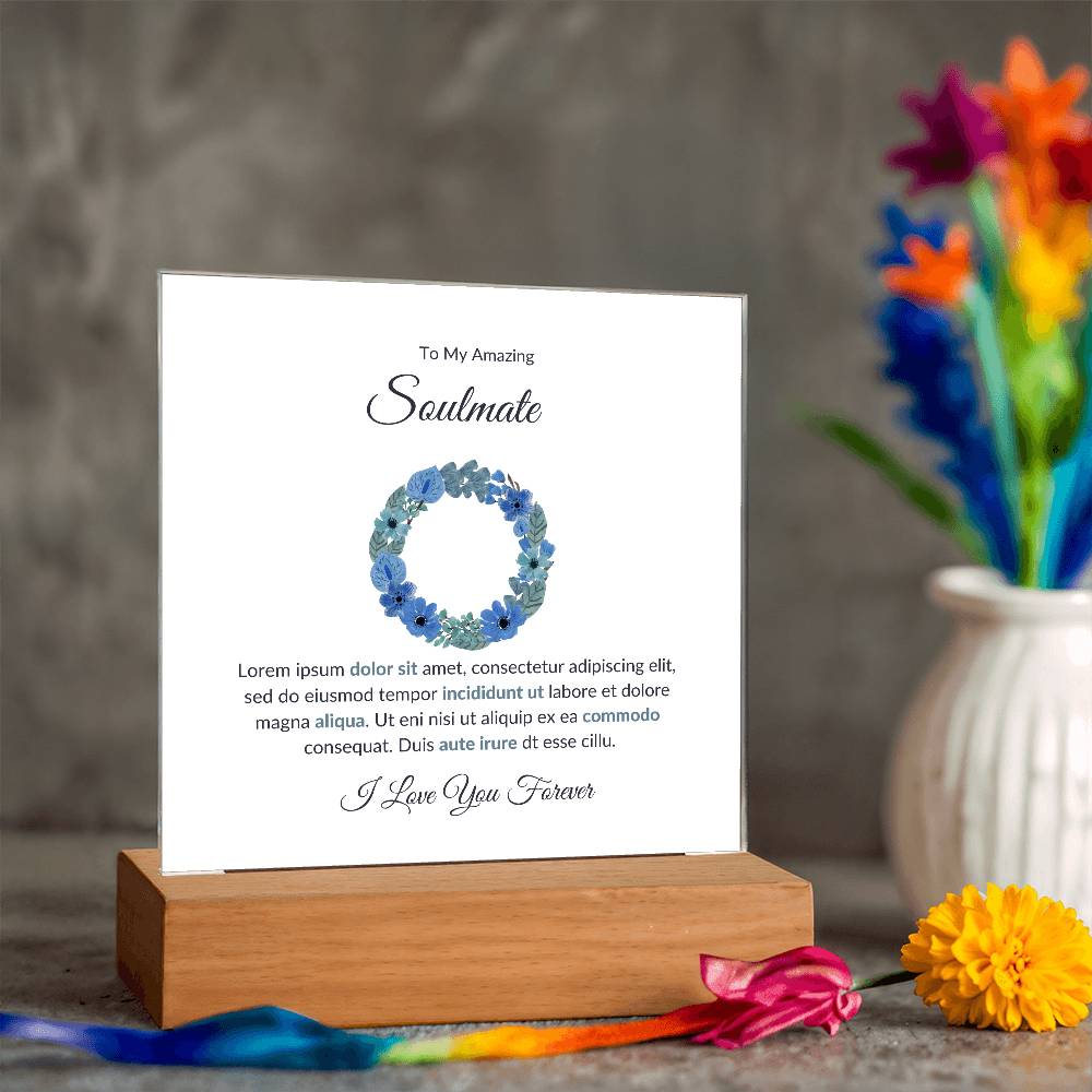 To My Soulmate Lorem Ipsum Dolor Printed Square Shaped Acrylic Plaque-Express Your Love Gifts