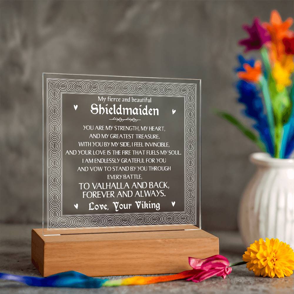 Shieldmaiden Printed Square Shaped Acrylic Plaque-Express Your Love Gifts