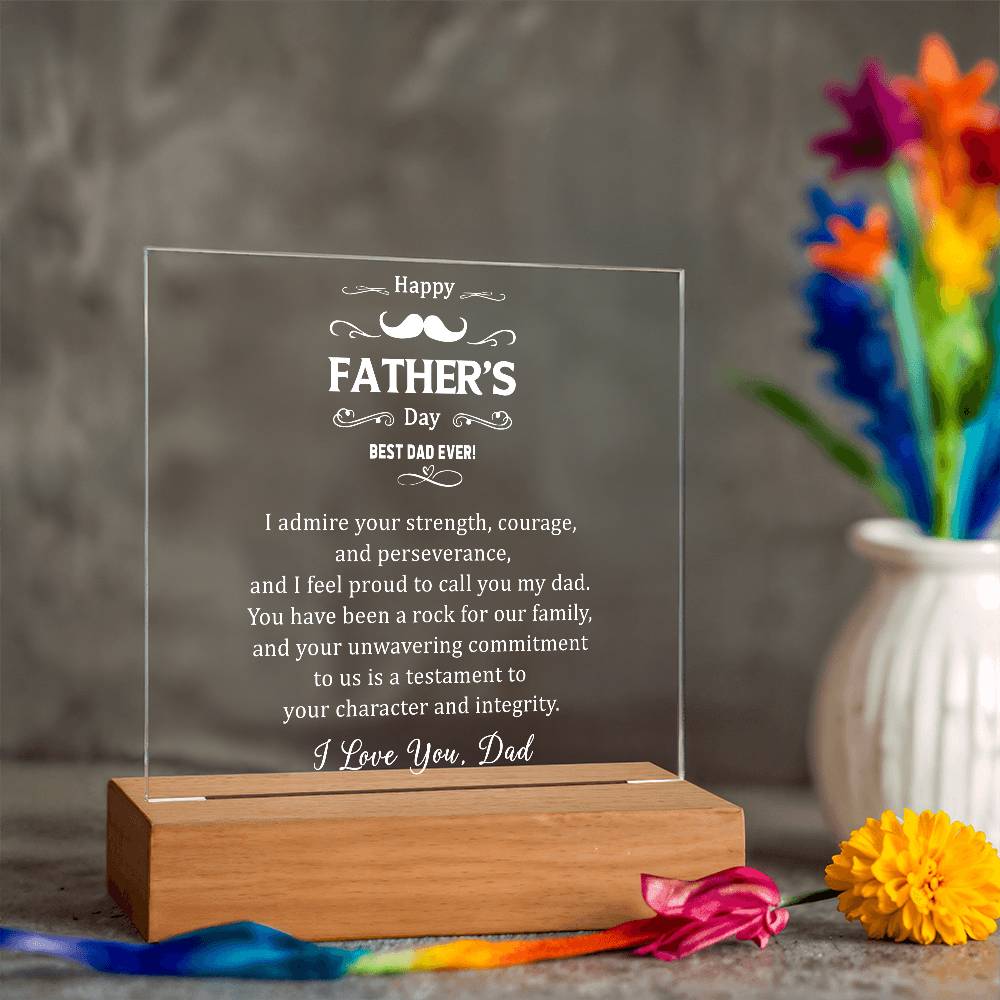 I Admire Your Strength, Courage Printed Square Shaped Acrylic Plaque-Express Your Love Gifts