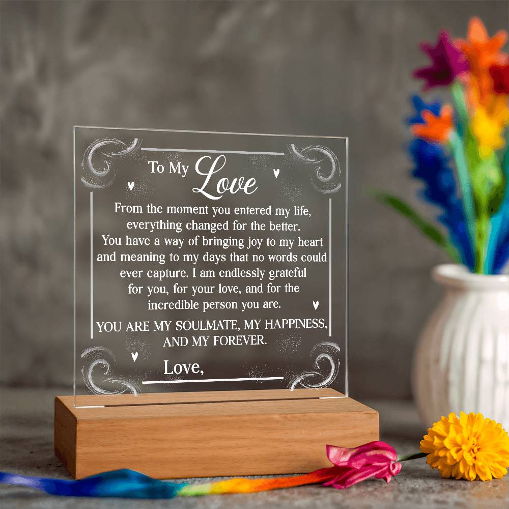 Personalized You Are My Soulmate Printed Square Shaped Acrylic Plaque-Express Your Love Gifts