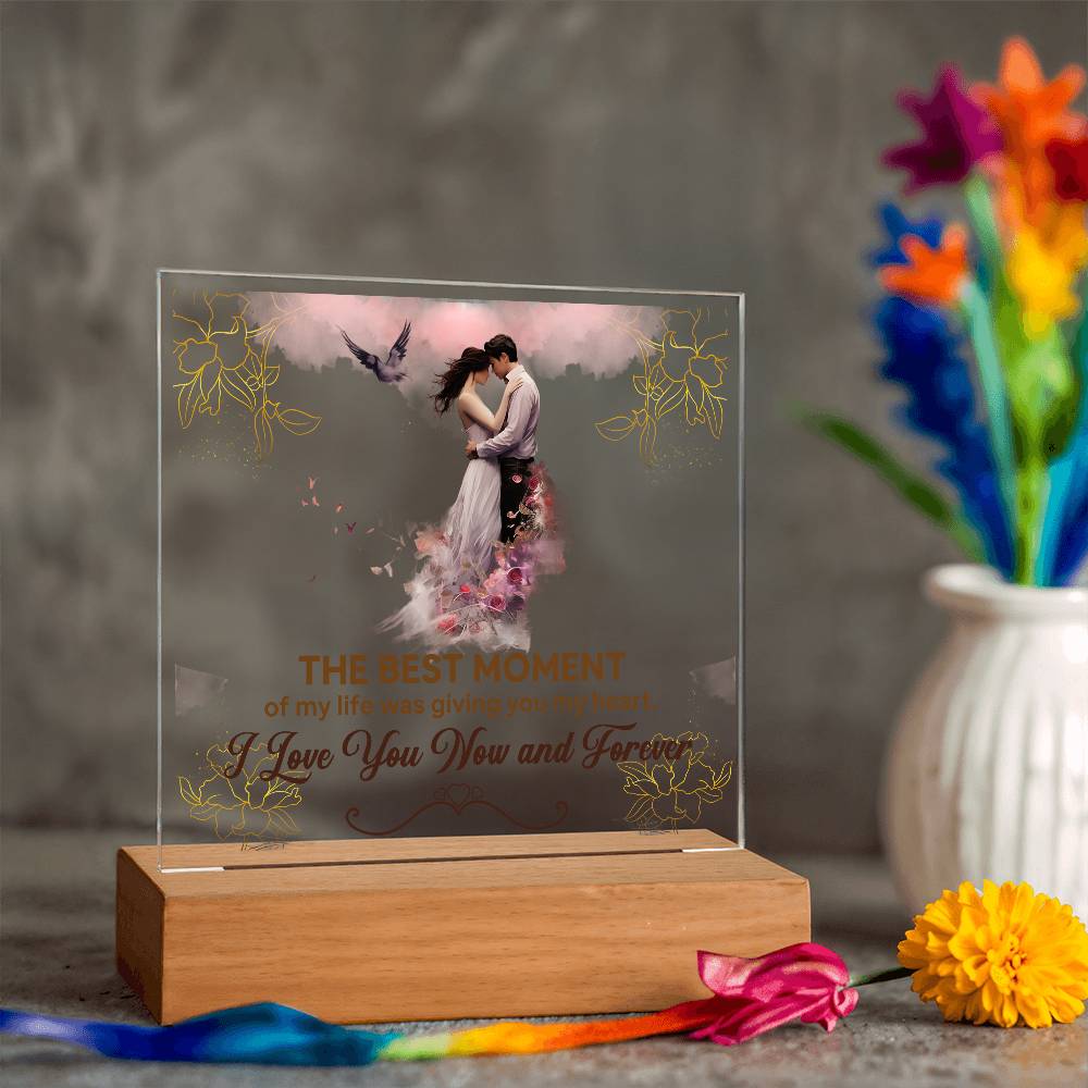 The Best Moment Printed Square Shaped Acrylic Plaque-Express Your Love Gifts