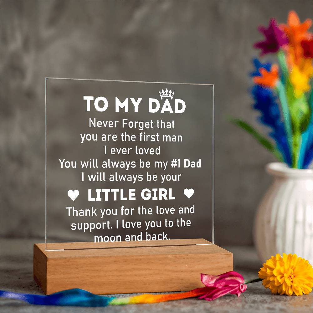 Dad #1 Printed Square Shaped Acrylic Plaque-Express Your Love Gifts