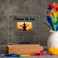 Stepped Up Dad Printed Square Shaped Acrylic Plaque-Express Your Love Gifts