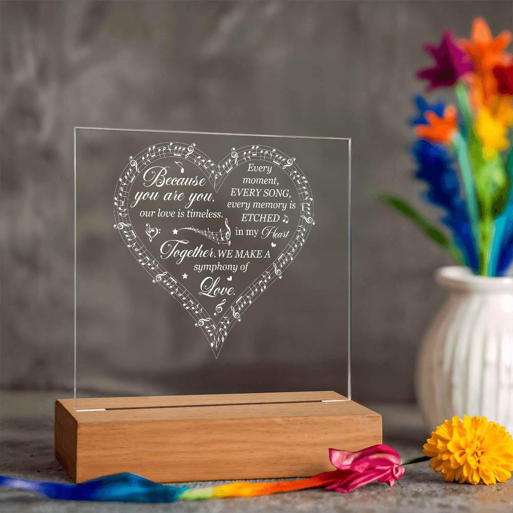 Symphony of Love Printed Square Shaped Acrylic Plaque-Express Your Love Gifts