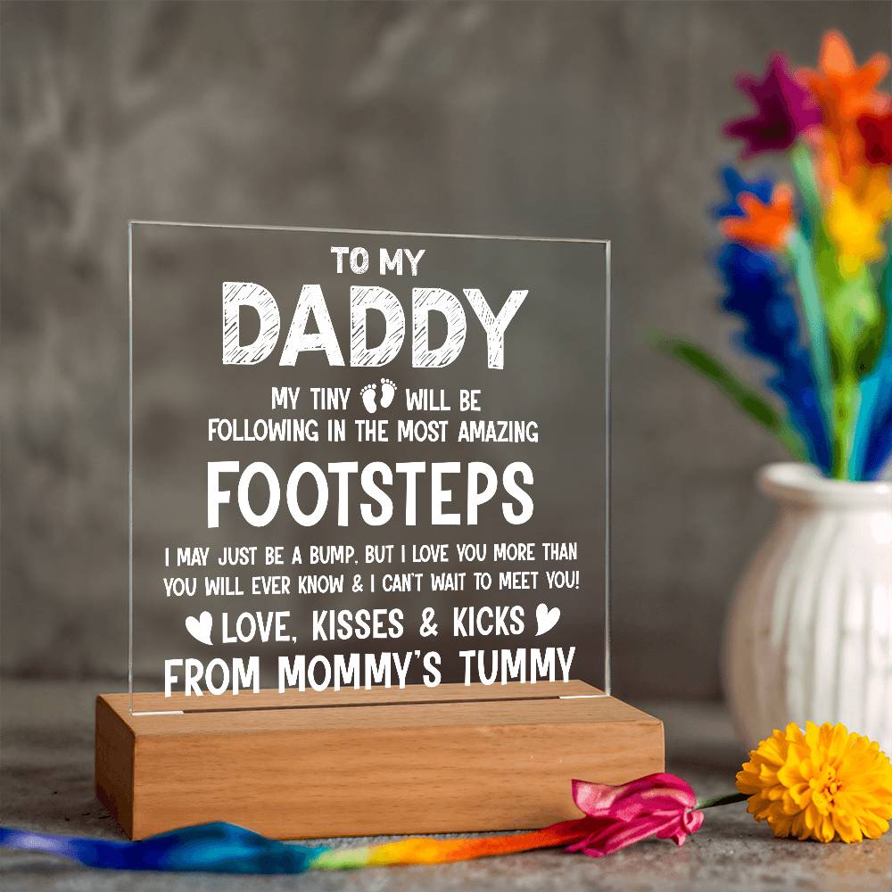 To My Daddy Printed Square Shaped Acrylic Plaque-Express Your Love Gifts