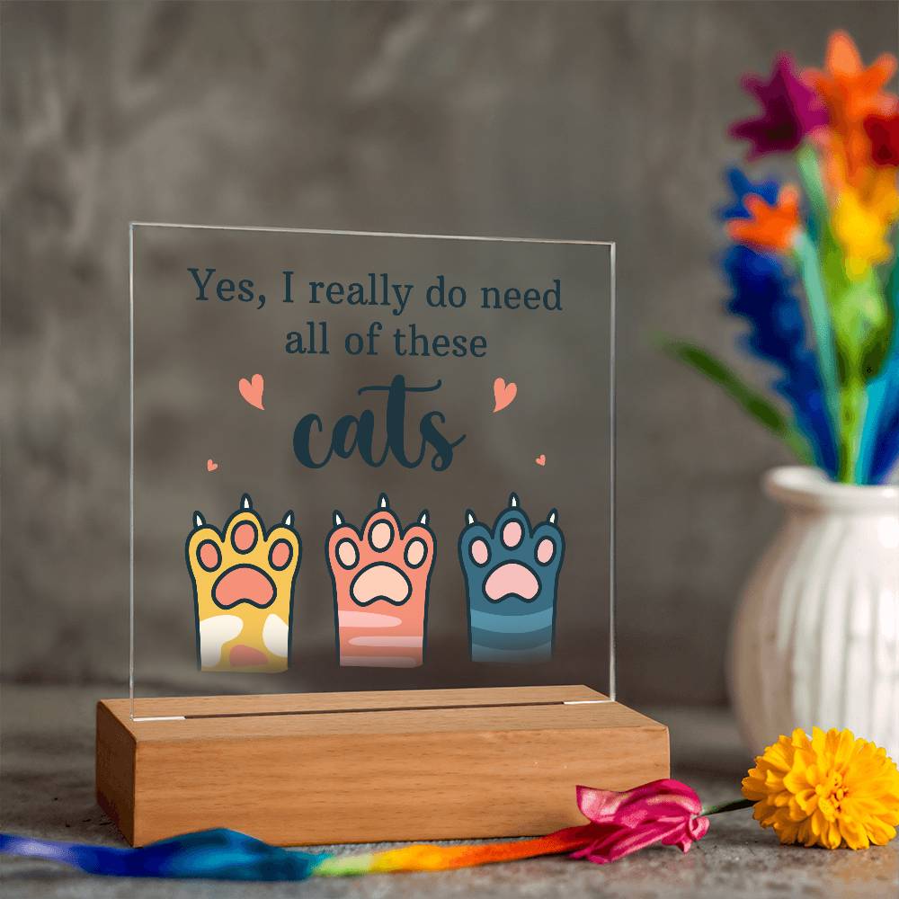 Pets Cats Printed Square Shaped Acrylic Plaque-Express Your Love Gifts
