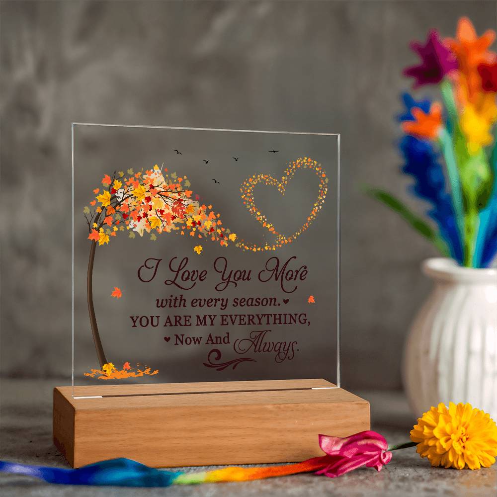 Love You More Printed Square Shaped Acrylic Plaque-Express Your Love Gifts