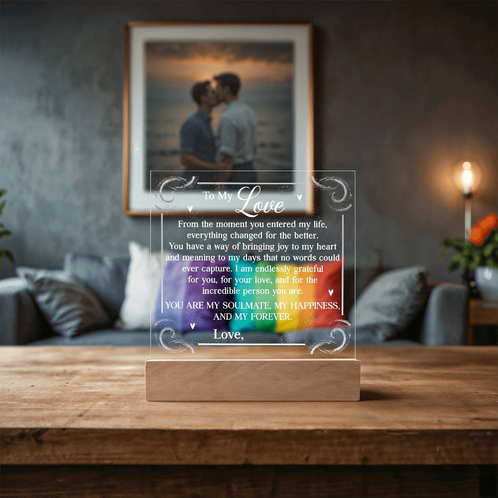 Personalized You Are My Soulmate Printed Square Shaped Acrylic Plaque-Express Your Love Gifts