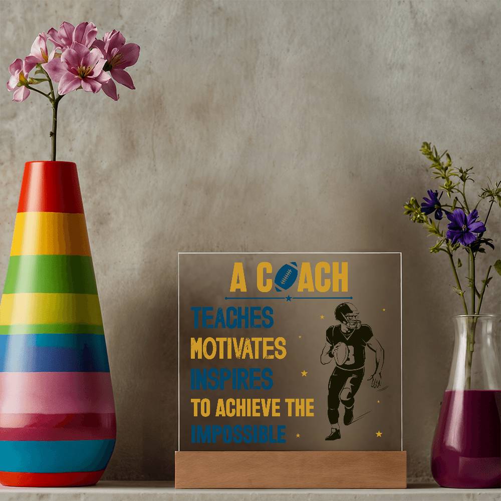 Coach Printed Square Shaped Acrylic Plaque-Express Your Love Gifts