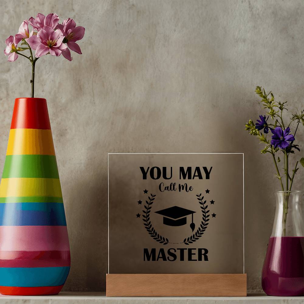 Graduation Masters Printed Square Shaped Acrylic Plaque-Express Your Love Gifts