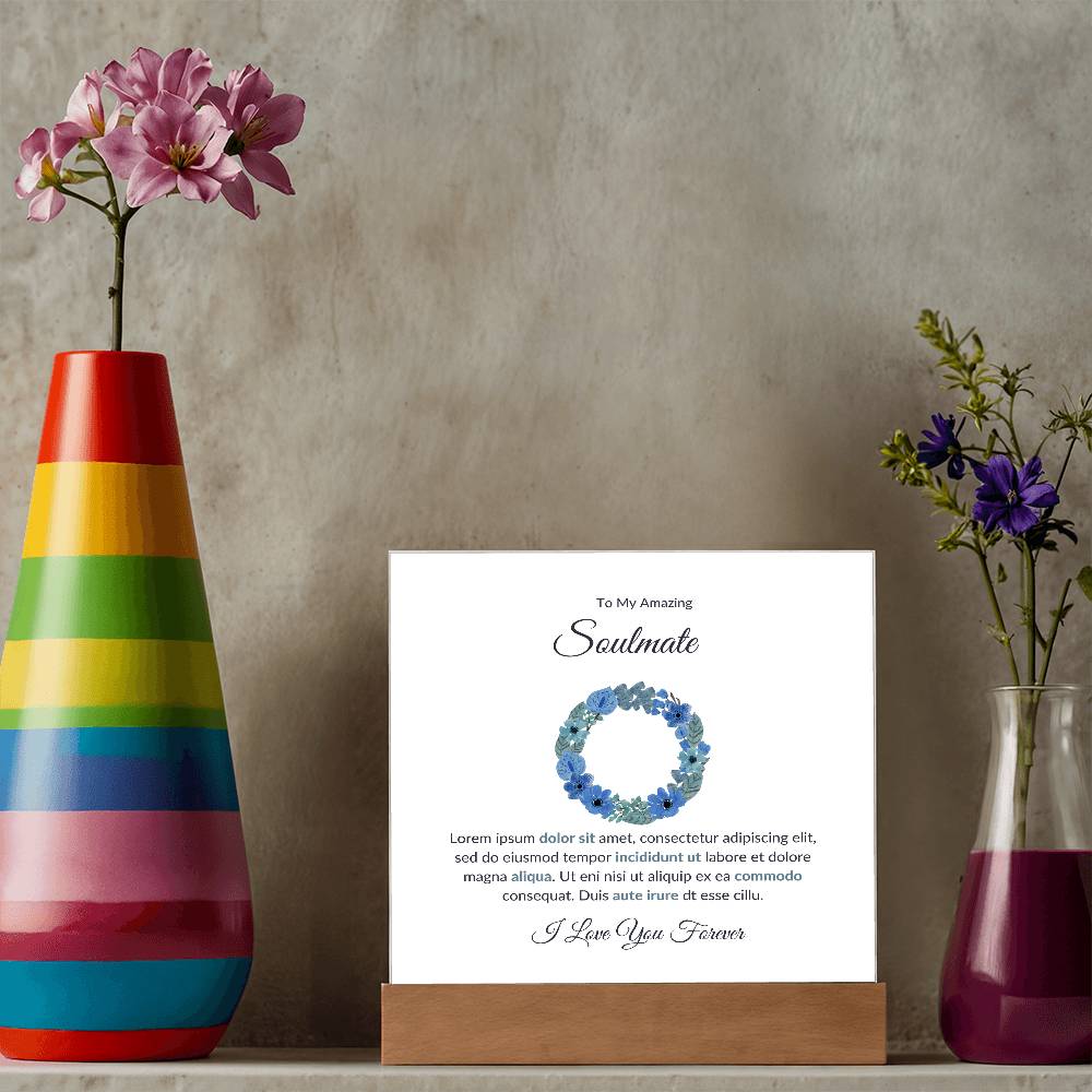 To My Soulmate Lorem Ipsum Dolor Printed Square Shaped Acrylic Plaque-Express Your Love Gifts
