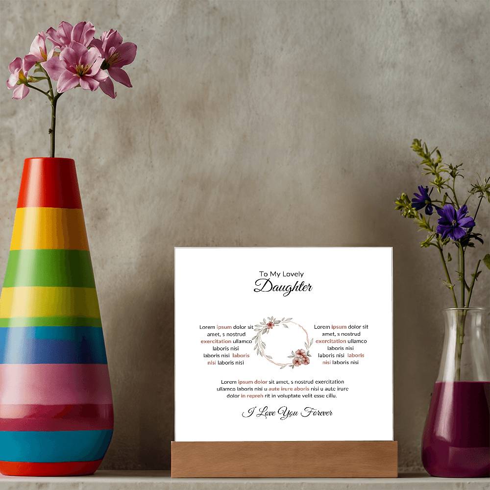 To My Daughter Lorem Ipsum Sit Amet Printed Square Shaped Acrylic Plaque-Express Your Love Gifts