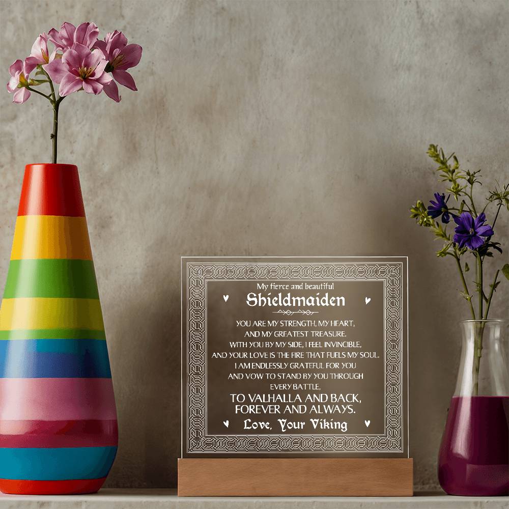 Shieldmaiden Printed Square Shaped Acrylic Plaque-Express Your Love Gifts
