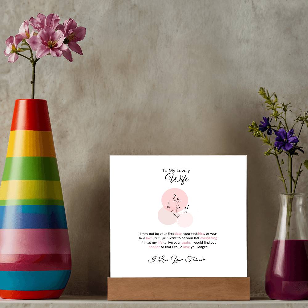 To My Wife Lorem Ipsum Baloon Printed Square Shaped Acrylic Plaque-Express Your Love Gifts