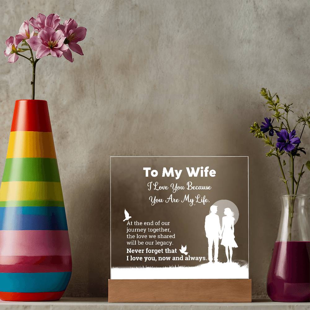 I Love You Because Printed Square Shaped Acrylic Plaque-Express Your Love Gifts