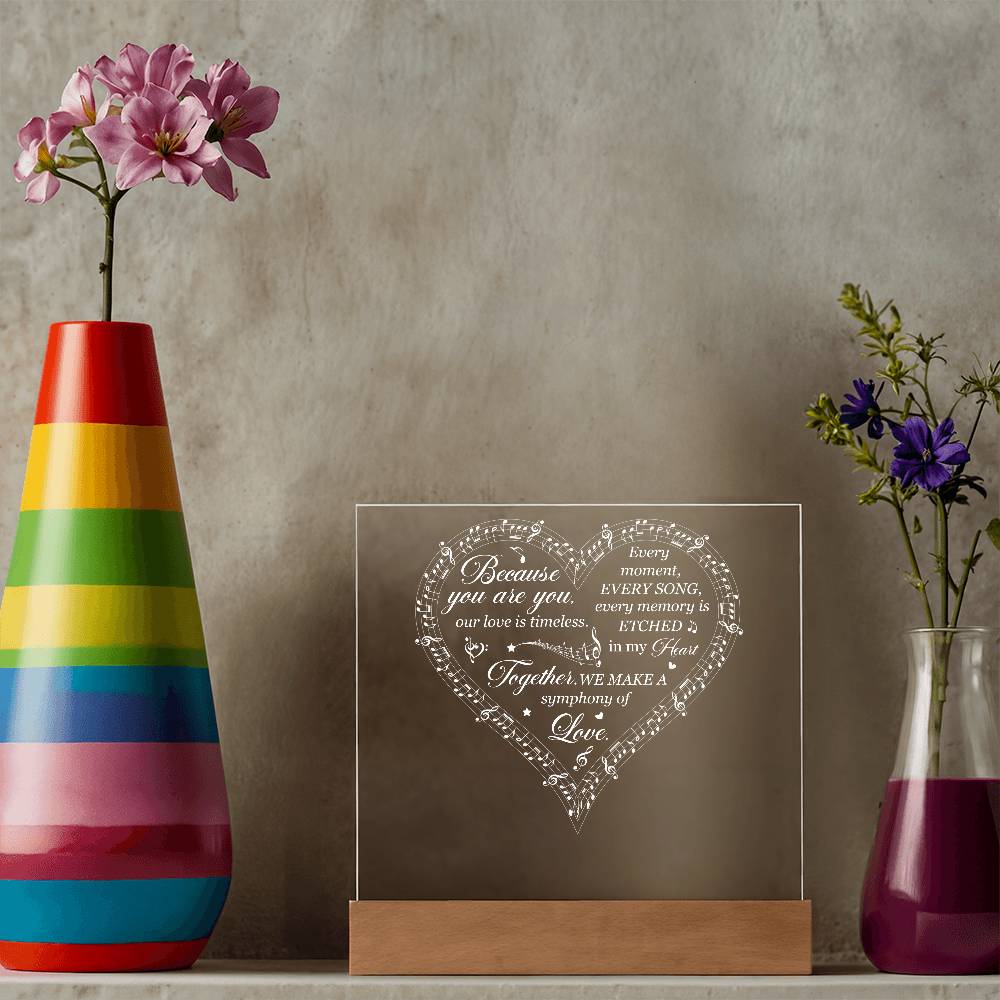 Symphony of Love Printed Square Shaped Acrylic Plaque-Express Your Love Gifts