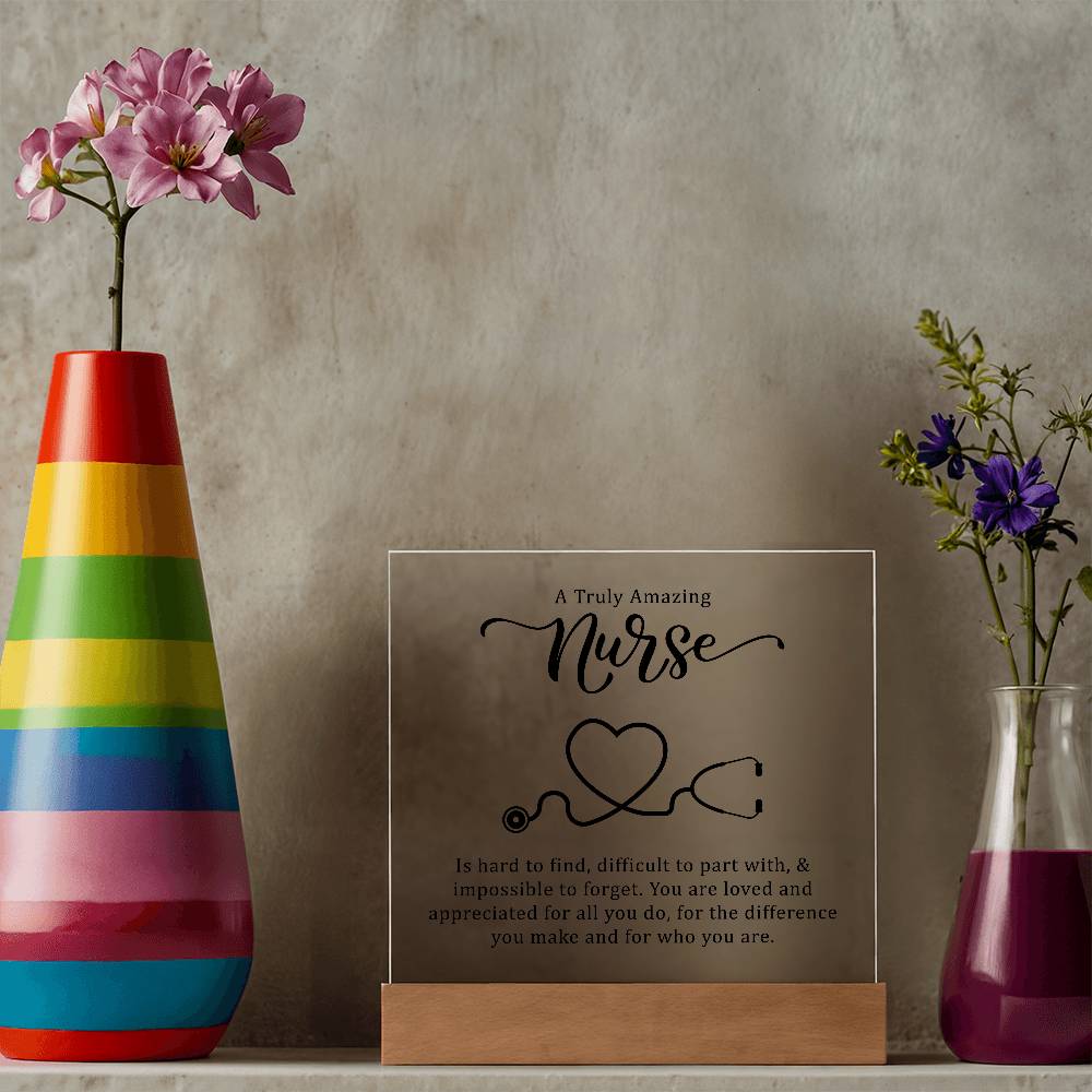 Nursing Truly Amazing Nurse Printed Square Shaped Acrylic Plaque-Express Your Love Gifts