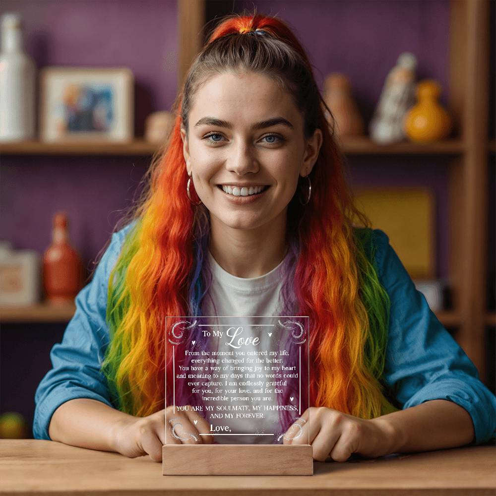 Personalized You Are My Soulmate Printed Square Shaped Acrylic Plaque-Express Your Love Gifts