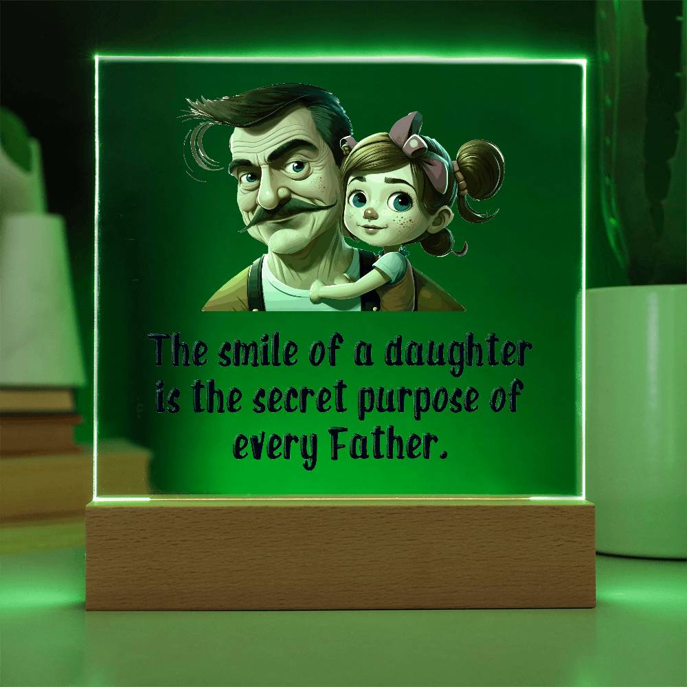 The Smile of a Daughter Printed Square Shaped Acrylic Plaque-Express Your Love Gifts