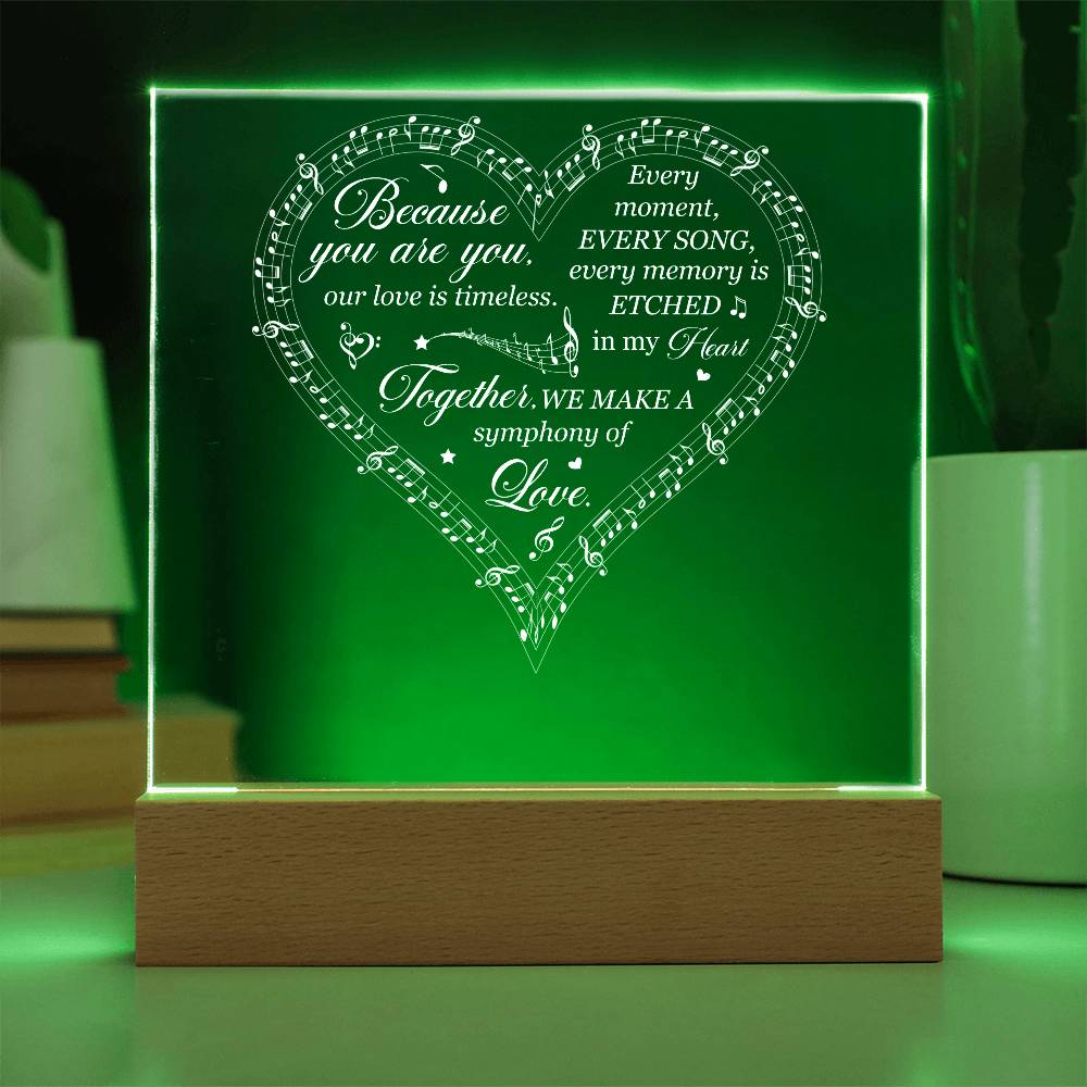 Symphony of Love Printed Square Shaped Acrylic Plaque-Express Your Love Gifts