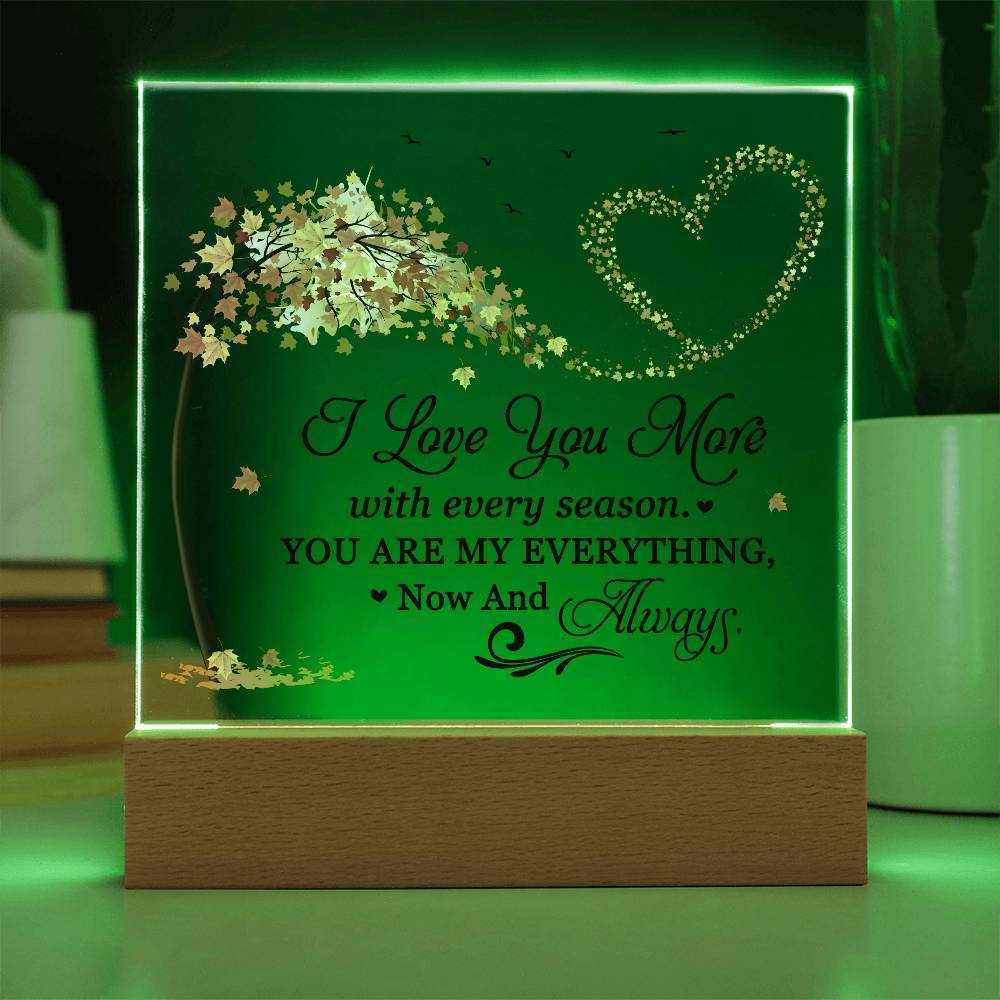 Love You More Printed Square Shaped Acrylic Plaque-Express Your Love Gifts