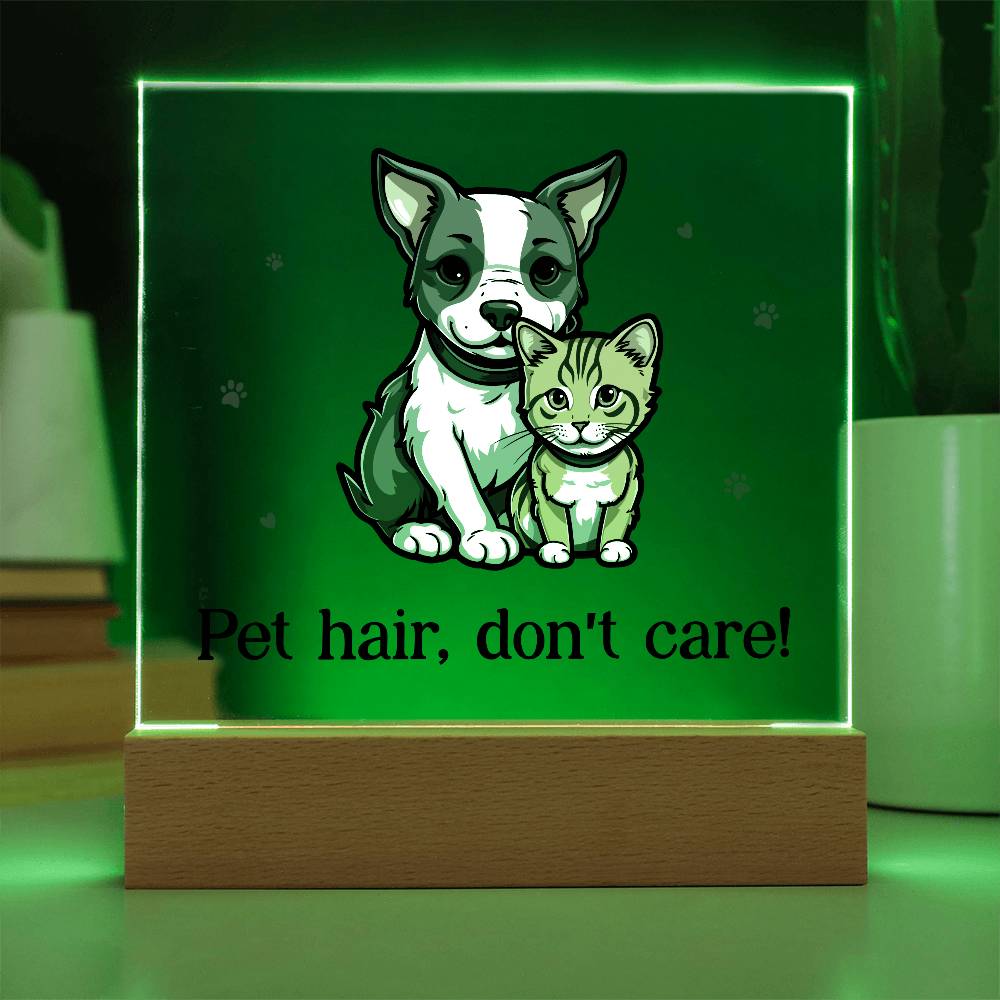 Pet Hair Don't Care! Printed Square Shaped Acrylic Plaque-Express Your Love Gifts