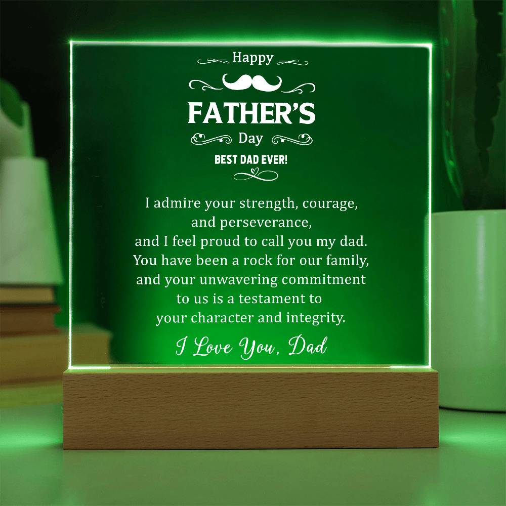 I Admire Your Strength, Courage Printed Square Shaped Acrylic Plaque-Express Your Love Gifts
