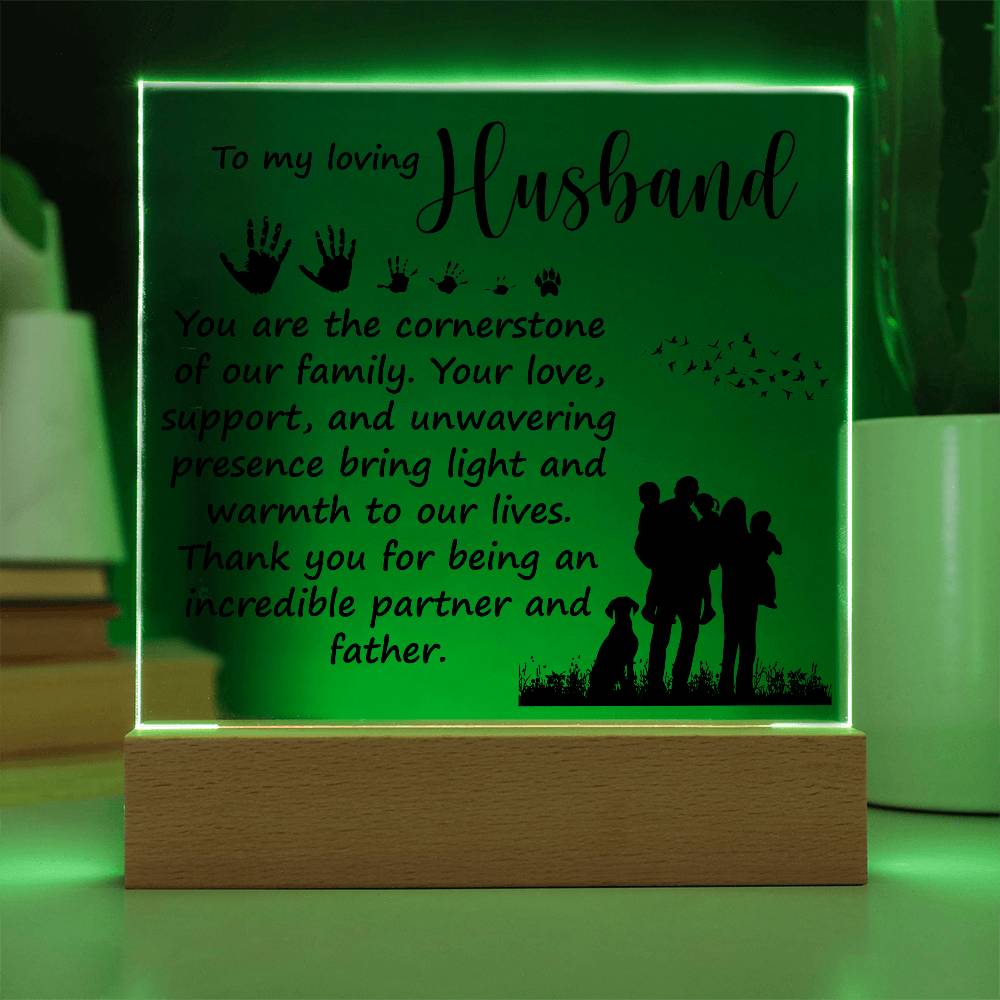 Dad Loving Husband Printed Square Shaped Acrylic Plaque-Express Your Love Gifts