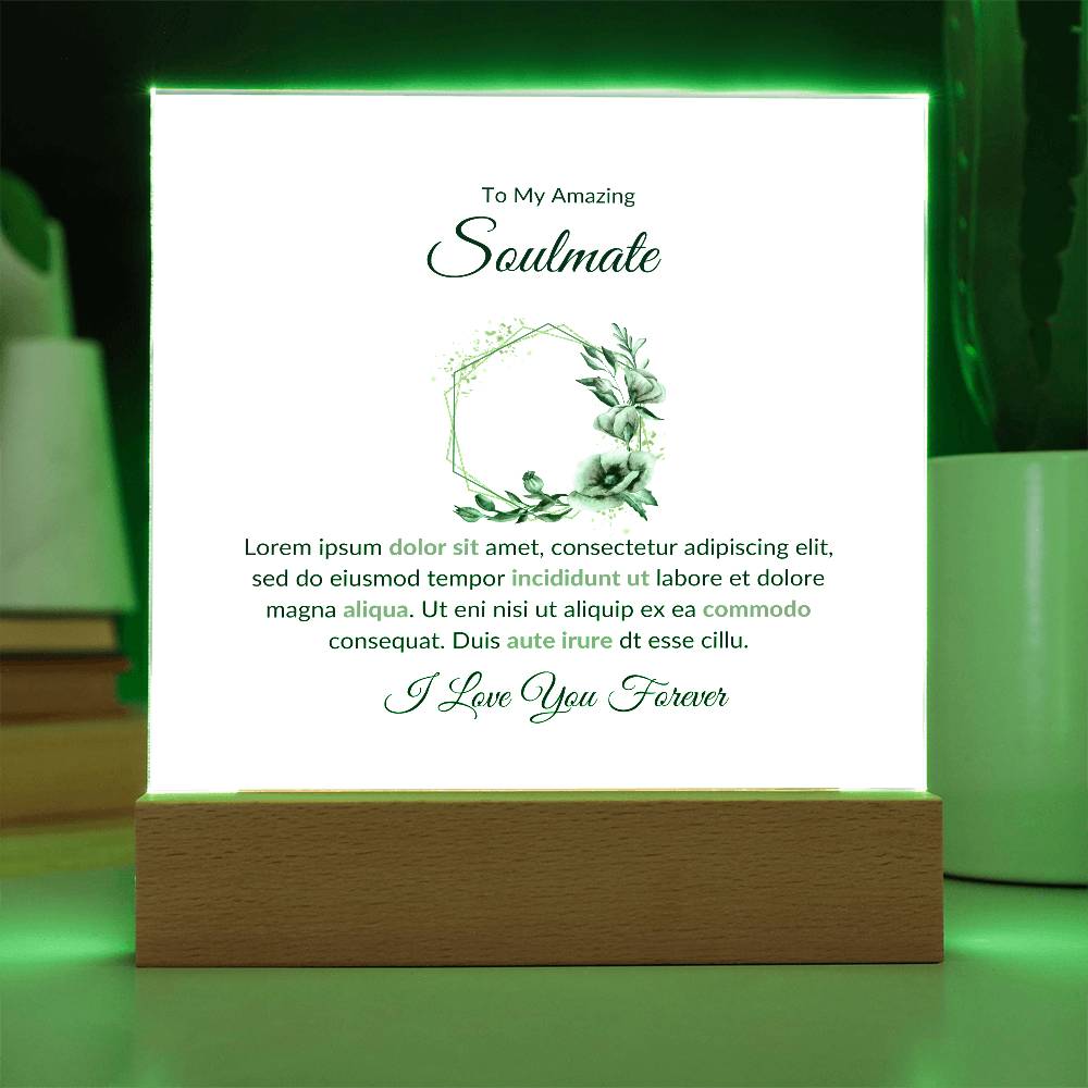 To My Soulmate Lorem Ipsum Printed Square Shaped Acrylic Plaque-Express Your Love Gifts