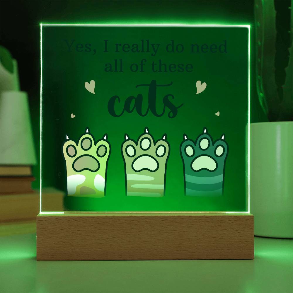 Pets Cats Printed Square Shaped Acrylic Plaque-Express Your Love Gifts