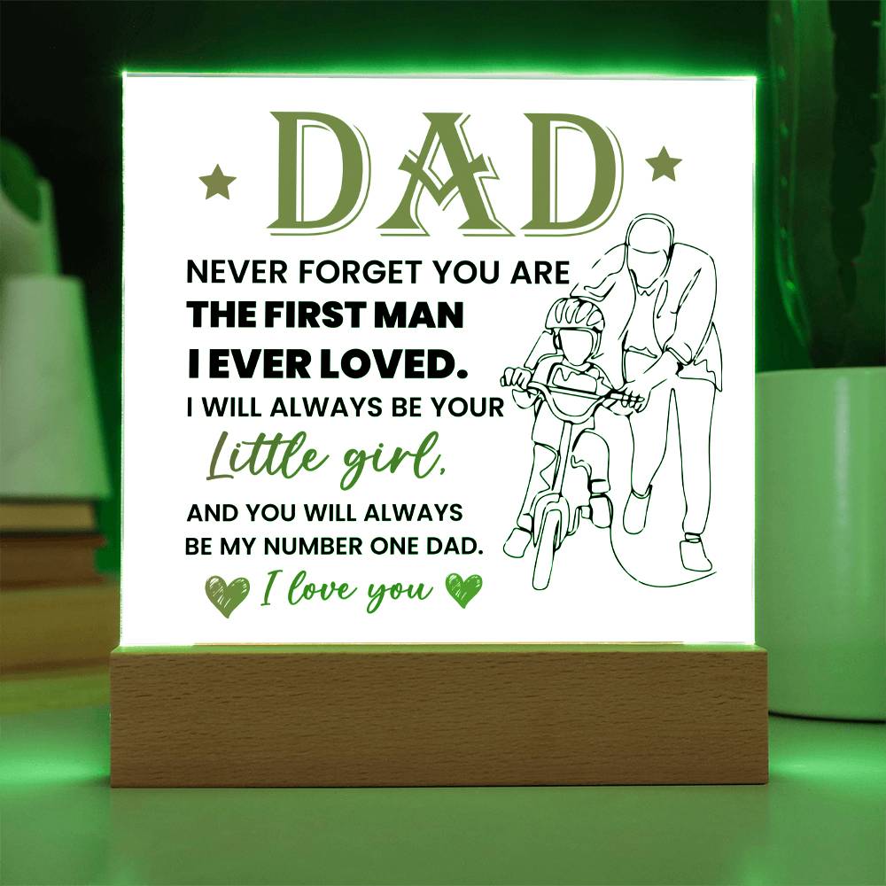 Dad Never Forget Printed Square Shaped Acrylic Plaque-Express Your Love Gifts