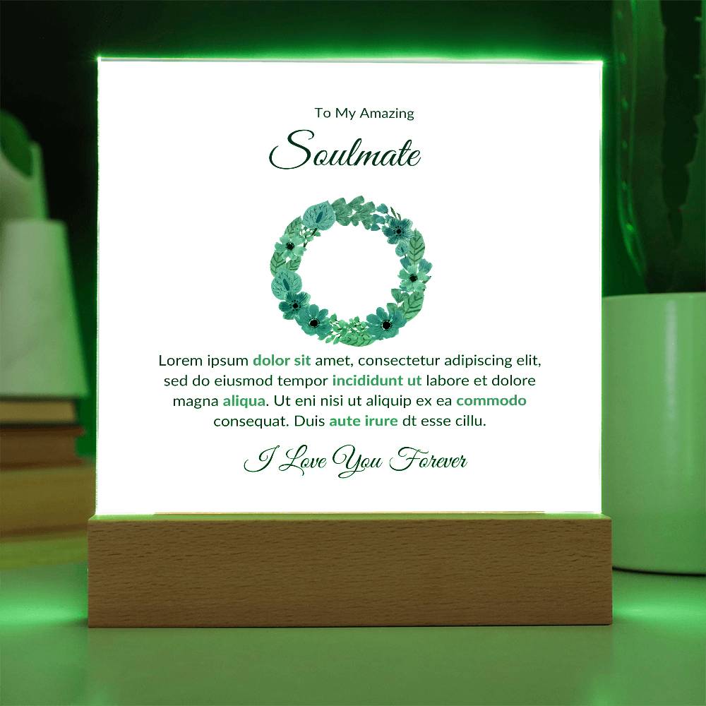 To My Soulmate Lorem Ipsum Dolor Printed Square Shaped Acrylic Plaque-Express Your Love Gifts