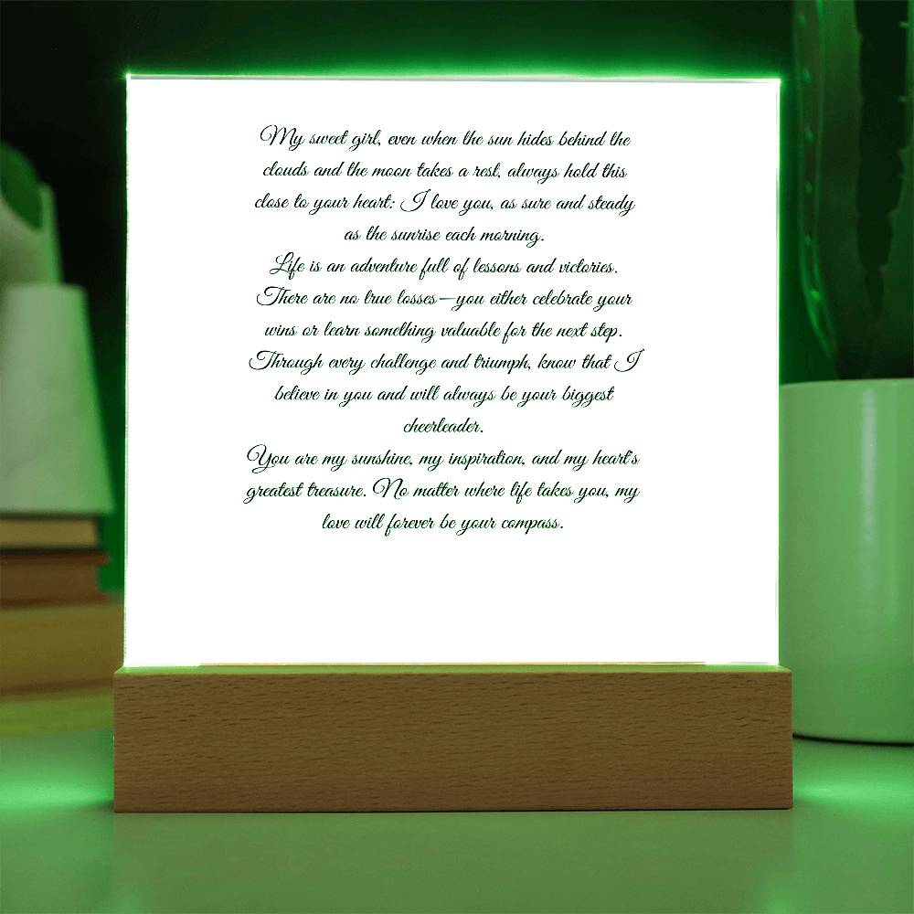 My Sweet Girl Printed Square Shaped Acrylic Plaque-Express Your Love Gifts