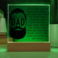 To the Coolest Dad Printed Square Shaped Acrylic Plaque-Express Your Love Gifts