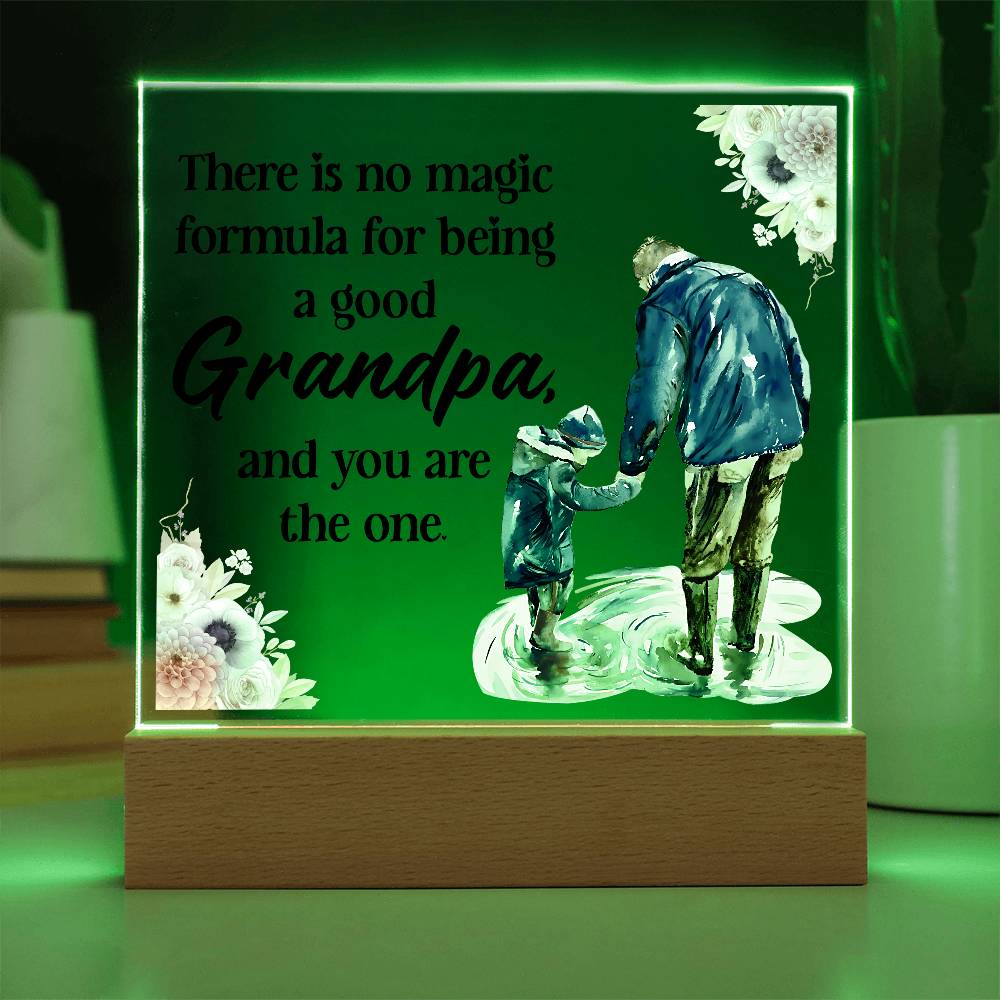 Grandpa Magic Printed Square Shaped Acrylic Plaque-Express Your Love Gifts