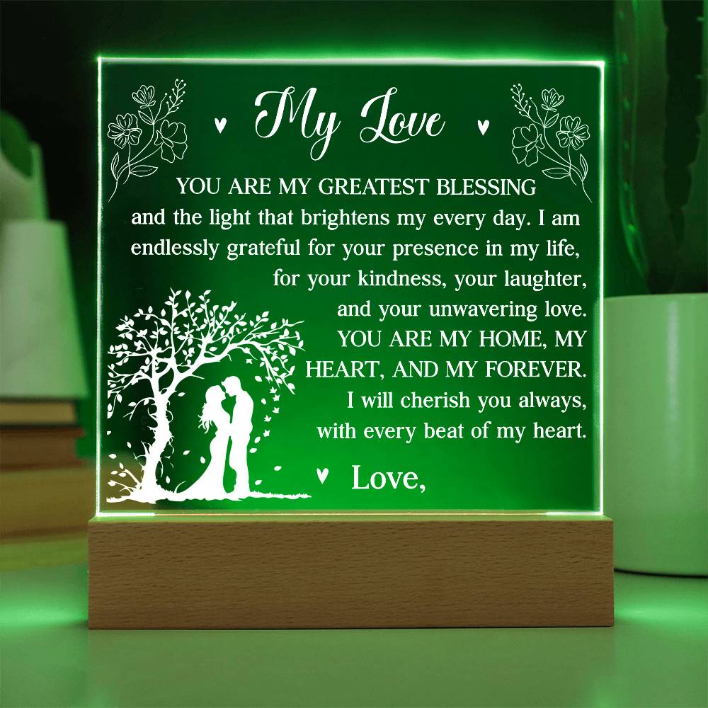 You Are My Greatest Blessing Printed Square Shaped Acrylic Plaque-Express Your Love Gifts