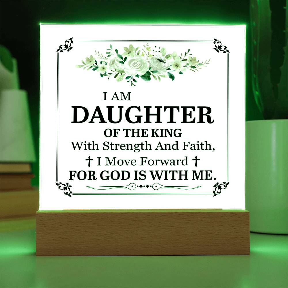 Personalized To My Daughter I Am Daughter of the King Printed Square Shaped Acrylic Plaque-Express Your Love Gifts