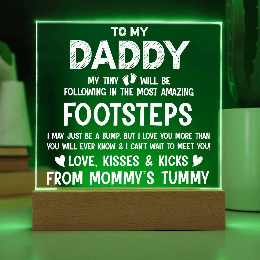 To My Daddy Printed Square Shaped Acrylic Plaque-Express Your Love Gifts